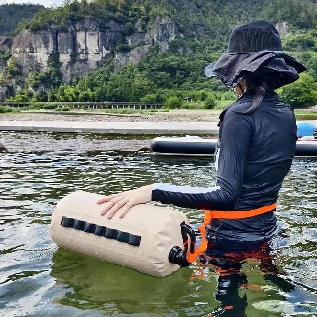 Alt view image 3 of 3 - Swimming Buoy Multifunctional Swim Buoy Float with Belt Water Weight Bag Water Bag for Kayaking Boating Fishing