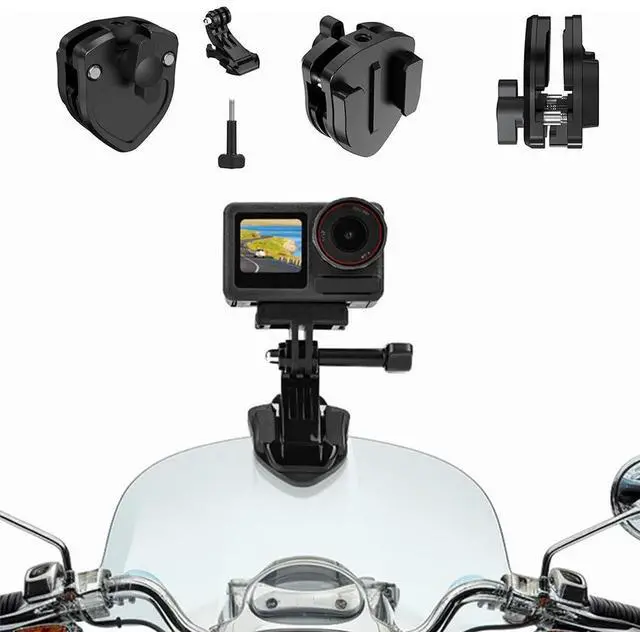 Main image of Motorcycle Windshield Clip Lightweight Camera Aluminum Alloy Mount Motorcycle Bracket Clip for Insta 360 X5 Go Pro/Action 5 Pro