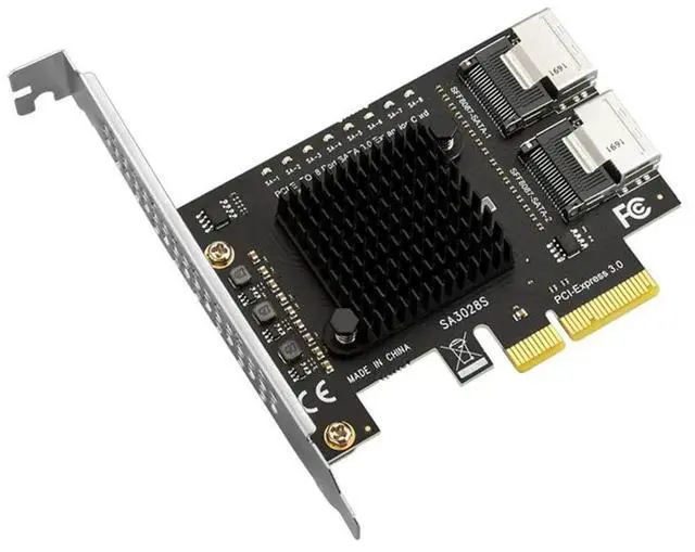 Main image of PCIe X4 to SFF8087 Mini SAS 8-Port Sata 3.0 Adapter Expansion Card PCIe3.0 to SFF 8087 SFF-8087 SATA3.0 ASM1166 Chip