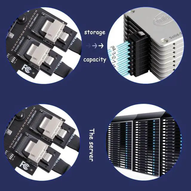 Alt view image 3 of 3 - PCIe X4 to SFF8087 Mini SAS 8-Port Sata 3.0 Adapter Expansion Card PCIe3.0 to SFF 8087 SFF-8087 SATA3.0 ASM1166 Chip