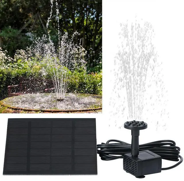 Alt view image 2 of 3 - Solar Hydroponics Submersible Pump Easy Installation with 6 Nozzles Multifunctional Decorative Props Portable for Outdoor Garden