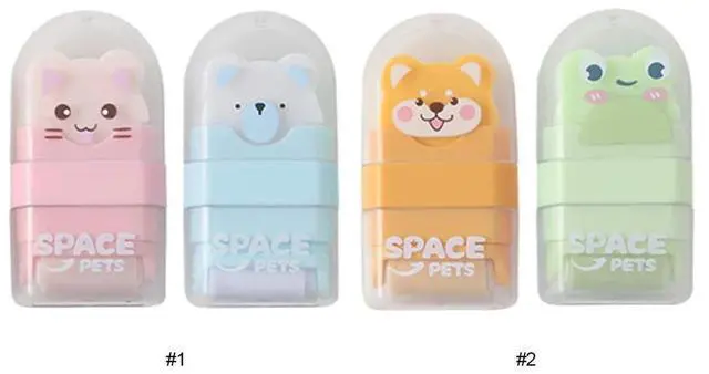 Alt view image 3 of 3 - 2Pcs Pencil Erasers Creative with Cover and Roller Cute Erasers Funny Erasers Cartoon Erasers for Teacher Class Favor