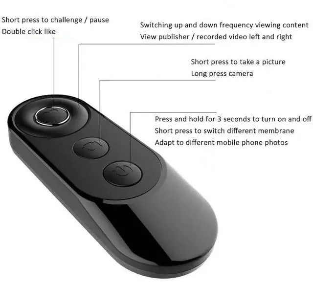 Main image of Mobile Phone Selfie Shutter Remote Controller Bluetooth-compatible Remote Control for Photography