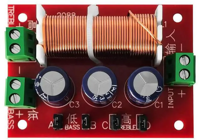 Alt view image 2 of 3 - YLY-2088 2 Way Crossover Filters Module Adjustable HiFi Speaker Modification Upgrade Board Full Range Treble Bass Welding Free