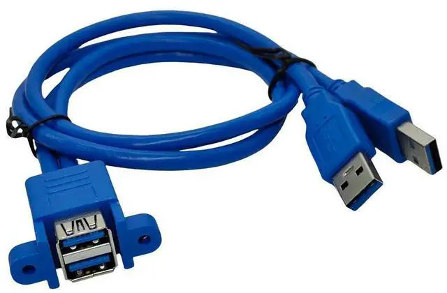 Main image of Double 3.0 USB Male-To-Female Extension Cord With Ears Can Be Fixed Dual USB 3.0 Male-To-Female Ears 0.5m