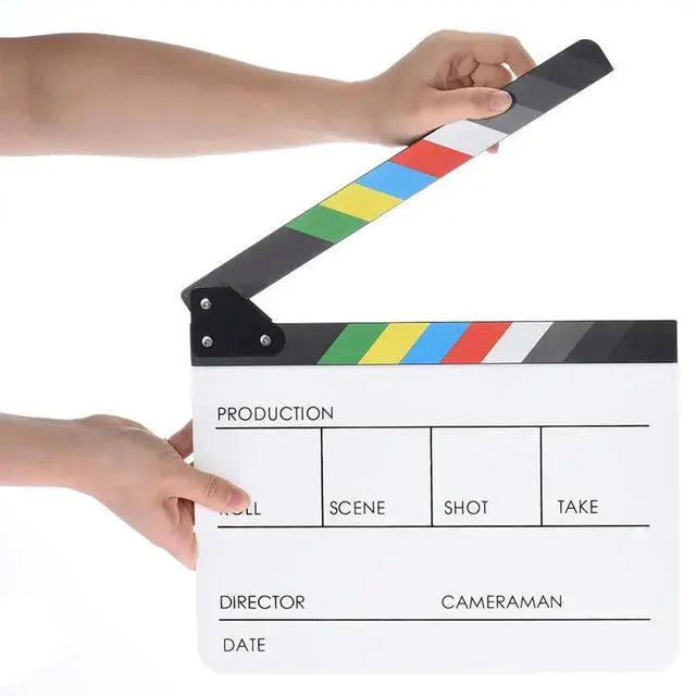 Main image of Colorful Director Video Scene Clapper Acrylic Dry Erase Clapper Board Cut Prop