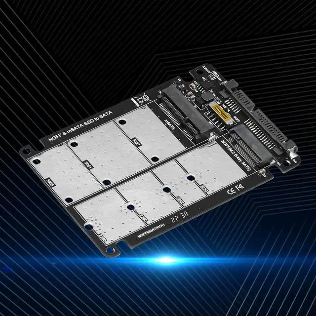 Alt view image 3 of 3 - 2 in 1 Combo M.2 NGFF MSATA SSD To SATA 3.0 Converter Card M.2 NGFF B-key & MSATA SSD To SATA 3.0 Converter for PC Laptop