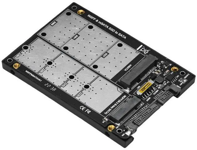 Alt view image 2 of 3 - 2 in 1 Combo M.2 NGFF MSATA SSD To SATA 3.0 Converter Card M.2 NGFF B-key & MSATA SSD To SATA 3.0 Converter for PC Laptop