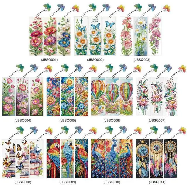 Alt view image 3 of 3 - 3Pcs Special Shape Hot Air Balloon Diamond Painting Bookmark Diamond Bookmark Art Projects Diamond Painting Bookmark Making Kit