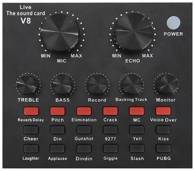 Alt view image 2 of 3 - V8 Audio External USB Headset Microphone Live Broadcast Sound Card for Mobile Phone Computer PC USB External Sound Card