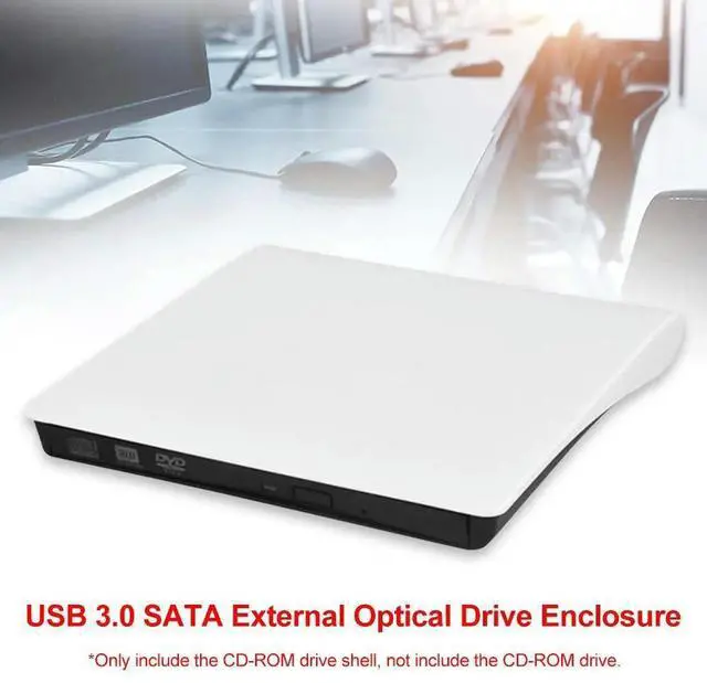 Alt view image 3 of 3 - Non Slip USB 3.0 SATA External Drive Enclosure Replacement DVD CD-ROM RW Player Optical Drive Enclosure Case