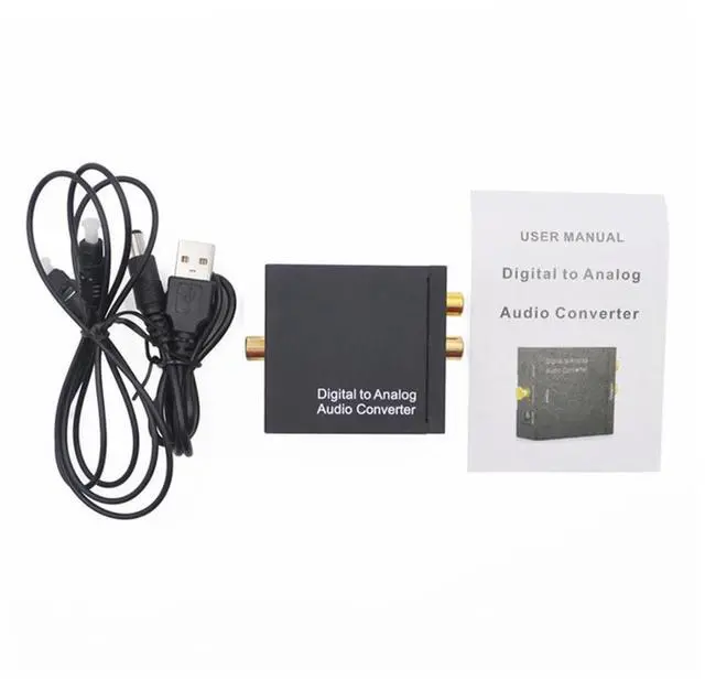 Alt view image 2 of 3 - 192KHz Digital SPDIF Optical To Analog L/R RCA Converter Optical To 3.5mm Jack Adapter Optical To L/R DAC Decoder