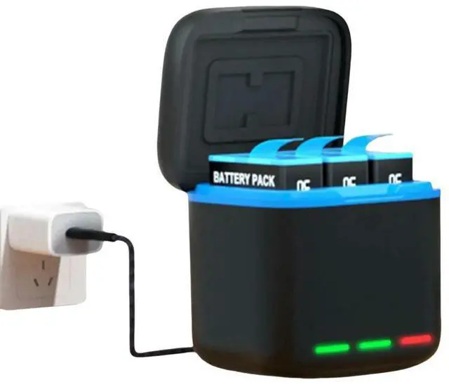 Main image of 3-Channel Charger with Type C Cable Charging Box 2 SD Slot Batteries Case for GoPro Go Pro Hero 8/7/6/5