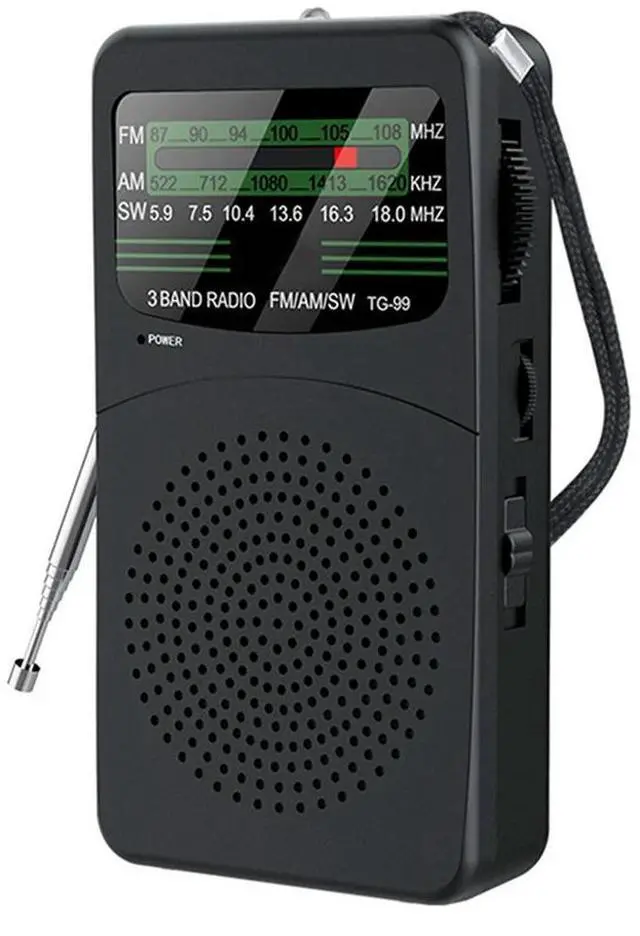 Alt view image 2 of 3 - Pocket Radio with LED Flashlight Operated Radio with Headphone Jack Portable Radio for Home/Outdoor