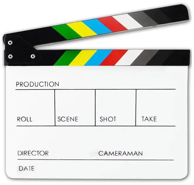 Alt view image 2 of 3 - Hot Sale Film Clapper Board Classic Delicate Acrylic Colorful Director Video Scene Clapperboard Movie Film Clapper Cut Prop