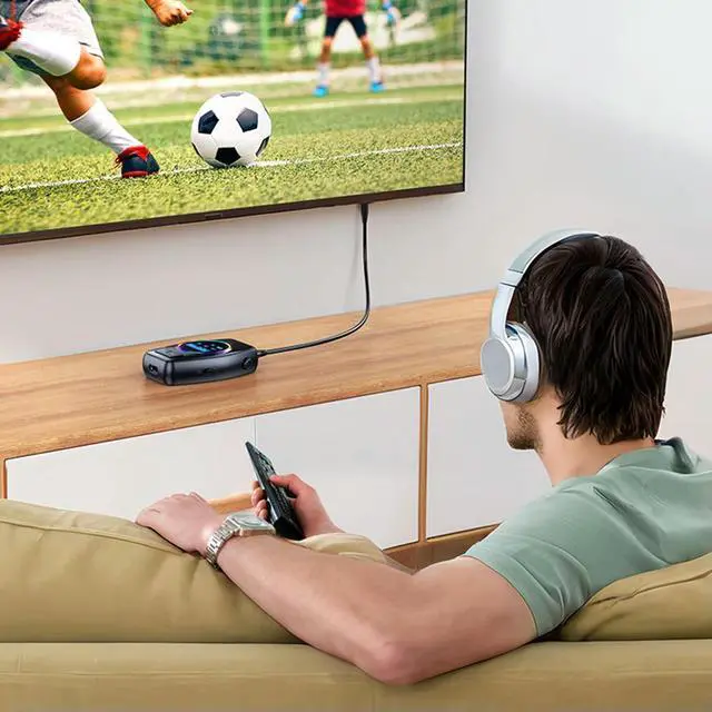 Alt view image 3 of 3 - 2 in 1 Bluetooth-compatible 5.0 Audio Transmitter Receiver HD Screen Display Audio Transmitter Adapter for PC TV Car Headphones