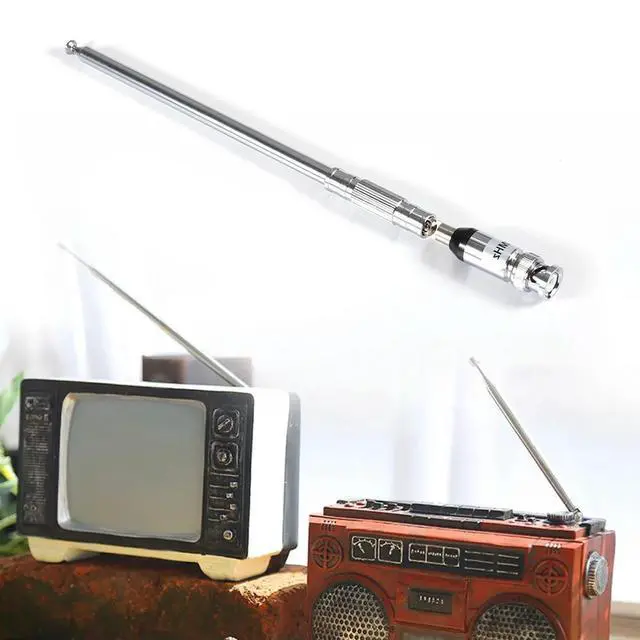 Alt view image 2 of 3 - 76-108MHz Telescopic Antenna Extendable Antenna Receiver BNC Connector Universal Aerial Telescopic Aerial for FM Radio
