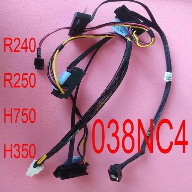 Main image of For R240 R250 H750 H350 Workstation Power Supply Cable 38NC4 038NC4 Cold 4 Backplane SAS Cable