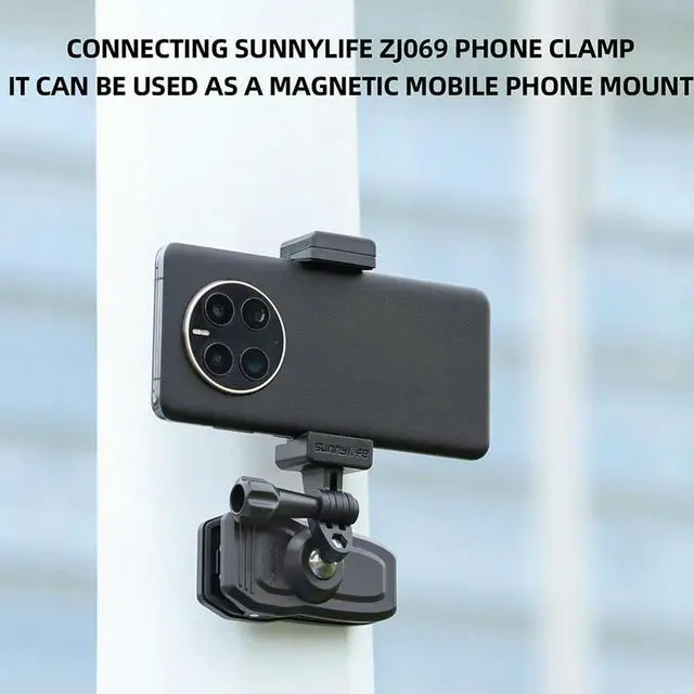 Alt view image 3 of 3 - Magnetic Backpack Strap Mount Clamp with 1/4 Screw 360° Rotation Action Camera Holder Bag Belt Shoulder Strap Clip for GoPro 12