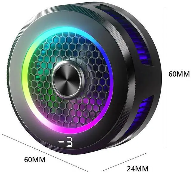 Alt view image 2 of 3 - Magnetic & Back-clip Phone Cooler RGB Lighting Mobile Gaming Cooling Fan Cooler 15W 3 Modes for Android PUBG Game Cooler