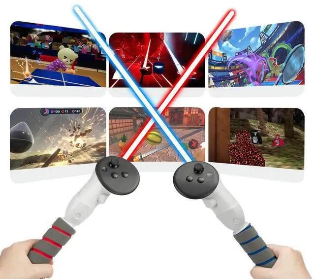 Alt view image 3 of 3 - VR Game Handle Accessories Enhance VR Game Experience VR Sticks Controller Grips for Quest 3S/Quest 3 VR Gaming Accessories