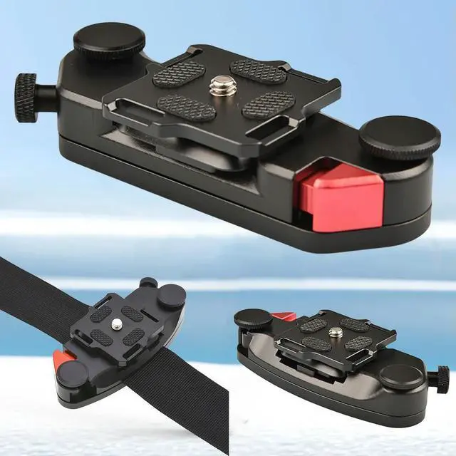 Alt view image 2 of 3 - Quick Release Waist Belt Buckle Mount Clip Plate Aluminum Alloy Camera Waist Belt Clip Quick Release Hanging Buckle for SLR DSLR