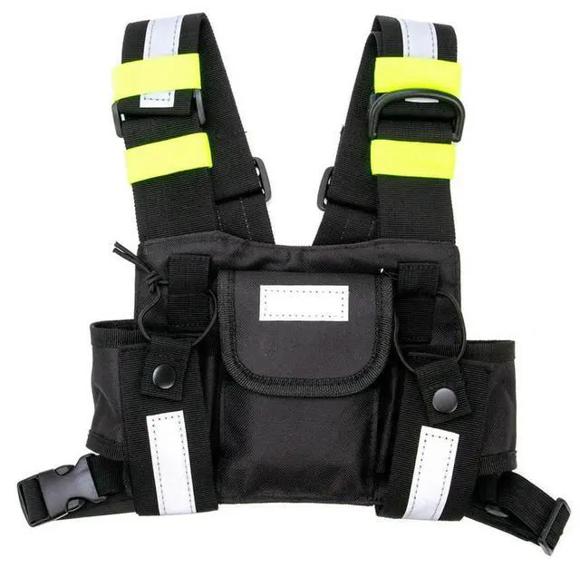 Alt view image 2 of 3 - Radio Chest Harness Adjustable Shoulder Strap Vest Rig Walkie Talkies Front Pack Pouch Case for Baofeng Two Way Radio