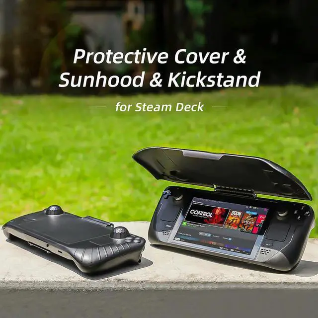 Alt view image 3 of 3 - Non-scratch Protective Back Case Console Protective Cover Shock-Absorption Cooling Rear Housing Cover for Steam Deck Accessories