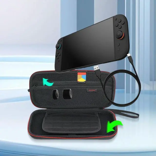 Alt view image 2 of 3 - EVA Carrying Case with 8-Bit Game Cartridge Box Portable Bag Protective Travel Bag for Switch 2 NS2 Game Console