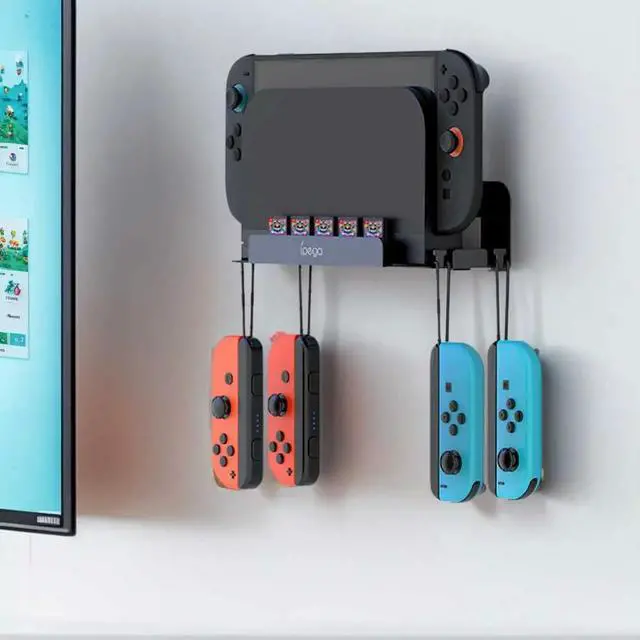 Alt view image 3 of 3 - l Wall Bracket with 5 Game Card Holders and 4 Joy-Con Brackets Console Holder Stand for Nintendo Switch2 Accessories