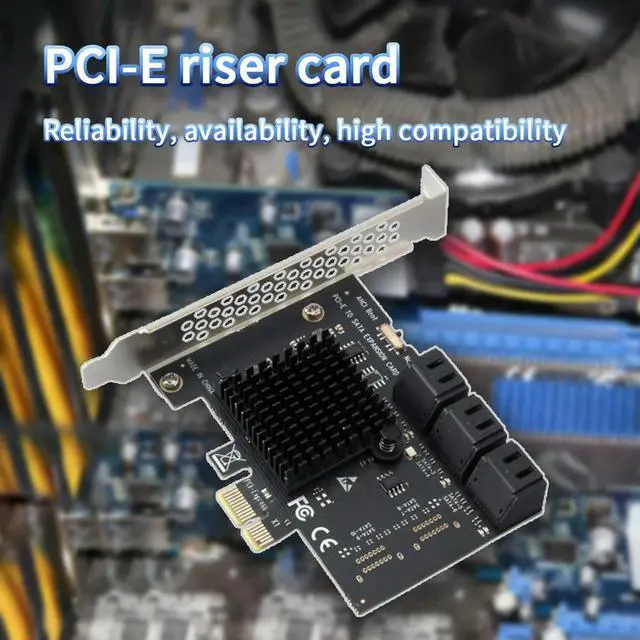 Alt view image 2 of 3 - PCI-E 1X to SATA3.0 6 Port PCI Express Desktop Adapter Card Expansion Card 6Gbps for Desktop Computer Kit