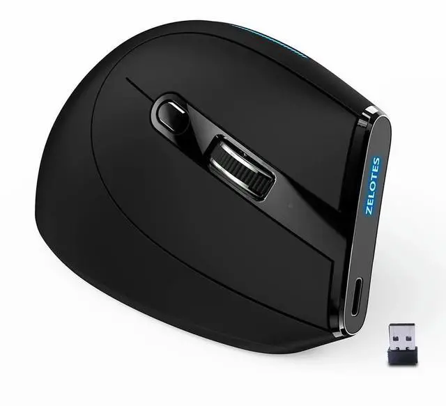 Main image of ZELOTES Ergonomic Vertical Mouse 2400 DPI Adjustable F-36A Wireless Rechargeable Mice Desktop Computer Accessories