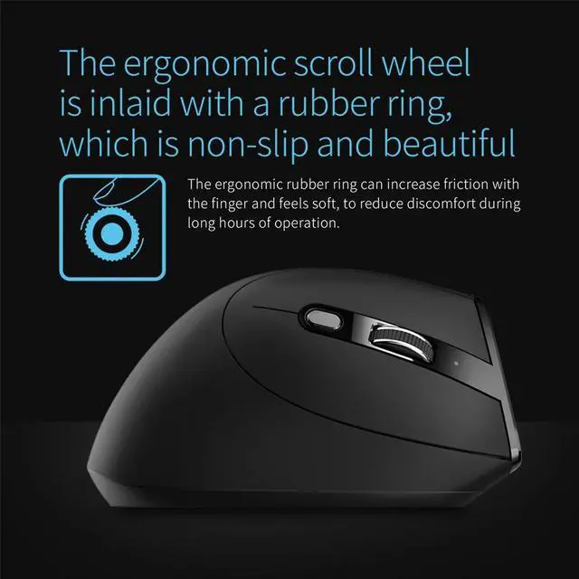 Alt view image 3 of 3 - ZELOTES Ergonomic Vertical Mouse 2400 DPI Adjustable F-36A Wireless Rechargeable Mice Desktop Computer Accessories
