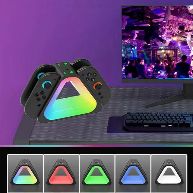 Alt view image 3 of 3 - Controller Charger 4 in 1 Charging Dock with RGB Lights Charger Stand Station for Nintendo Switch2 Joy-Con Accessories