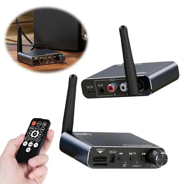 Alt view image 2 of 3 - BT 5.4 Audio Receiver 3.5mm AUX Wireless Stereo Music Adapter Support U-Disk Playback TF Card Music Receiver for Car/Home Stereo
