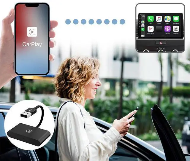Alt view image 2 of 3 - 2 in 1 Wireless CarPlay Android Auto Adapter Wireless CarPlay Adapter Convert Wired To Wireless CarPlay Dongle for Factory Wired