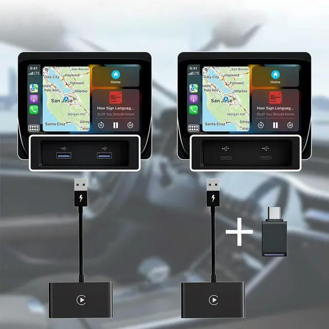 Alt view image 3 of 3 - 2 in 1 Wireless CarPlay Android Auto Adapter Wireless CarPlay Adapter Convert Wired To Wireless CarPlay Dongle for Factory Wired
