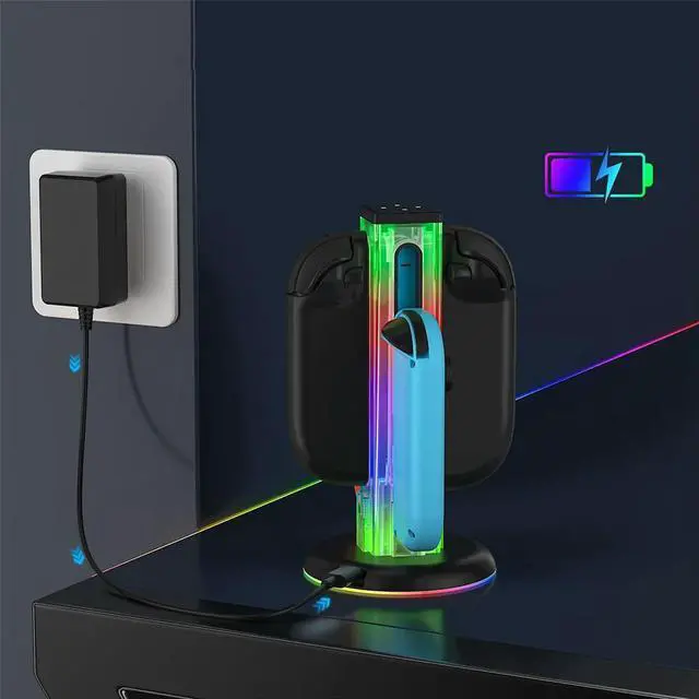 Alt view image 2 of 3 - Controller Charger 4 in 1 Charging Dock with RGB Lights for Nintendo Switch2 Joy-Con Accessories