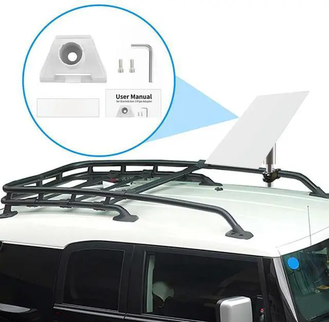 Alt view image 3 of 3 - For Starlink Gen 3 Pipe Adapter Pole Mount Pipe Adapter Mount Satellite Bracket for Starlink Gen 3 V3 Standard Dish Mounting Kit