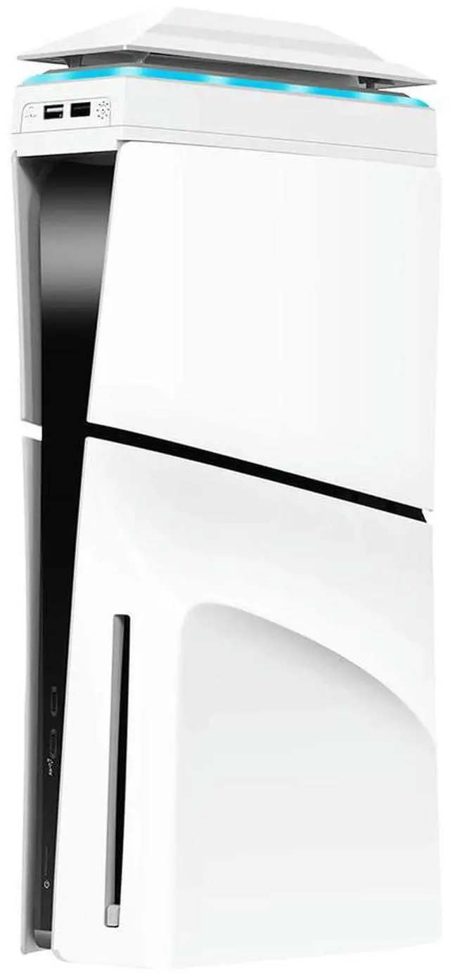 Main image of Console Cooling Fan with Dust Cover Colorful LED Light 2 USB Port Top Cooling System 3 Speed for Slim Console Disc/Digital