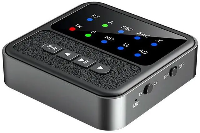 Alt view image 2 of 3 - Bluetooth-Compatible Transmitter Receiver LED Display Bluetooth-Compatible 5.4 Adapter Wireless BT Receiver for TV/Car/PC