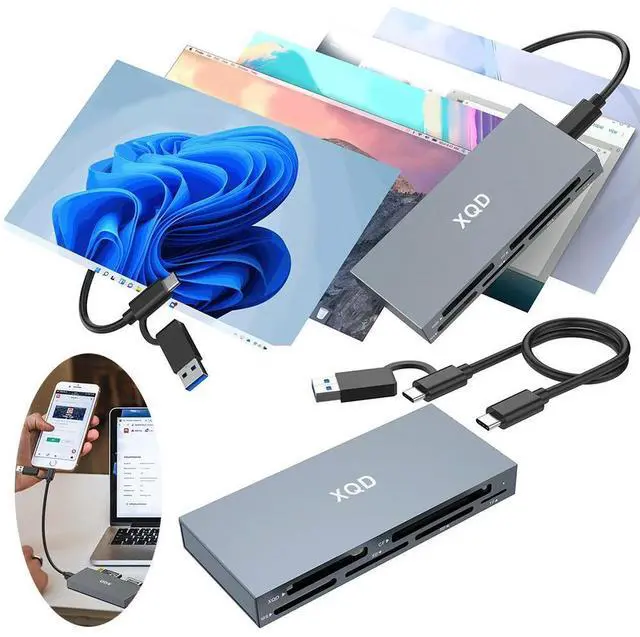 Main image of 6 in 1 All In One Card Reader 10Gbps XQD/SD/TF/MS/XD/CF Reader Multi Memory Card Reader USB C USB 3.0 for PC Laptop Accessories