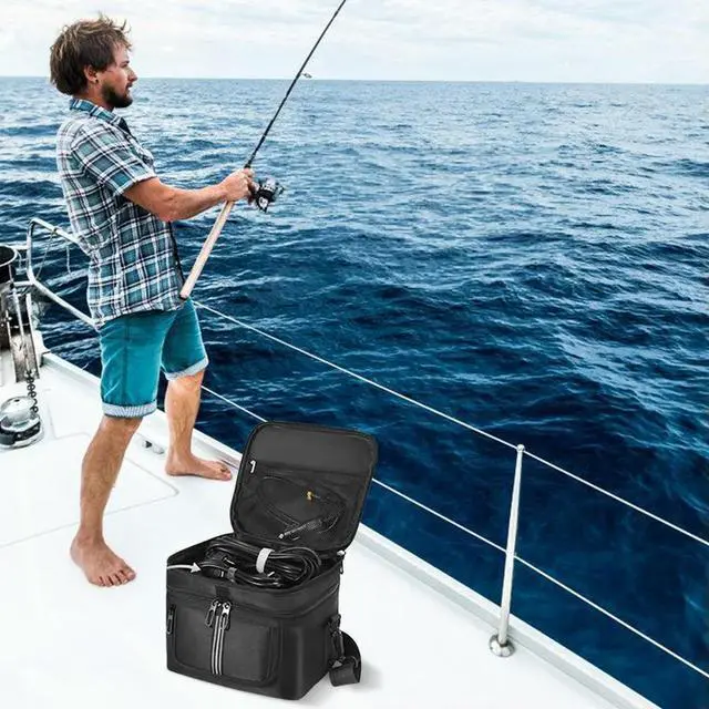 Alt view image 3 of 3 - Carrying Case for Ef Ecoflow River 2 Travel Bag Protective Case Waterproof Multiple Pockets with Shoulder Strap & Handle