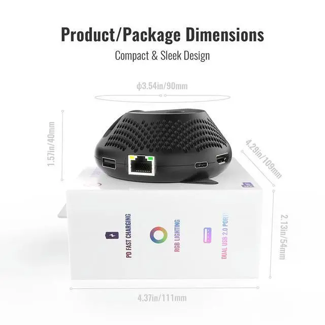 Alt view image 3 of 3 - 5-in-1 Portable Dock Station for Switch 2 Game Accessories TV Dock Station Charging Converter Stand with Gigabit Ethernet Port