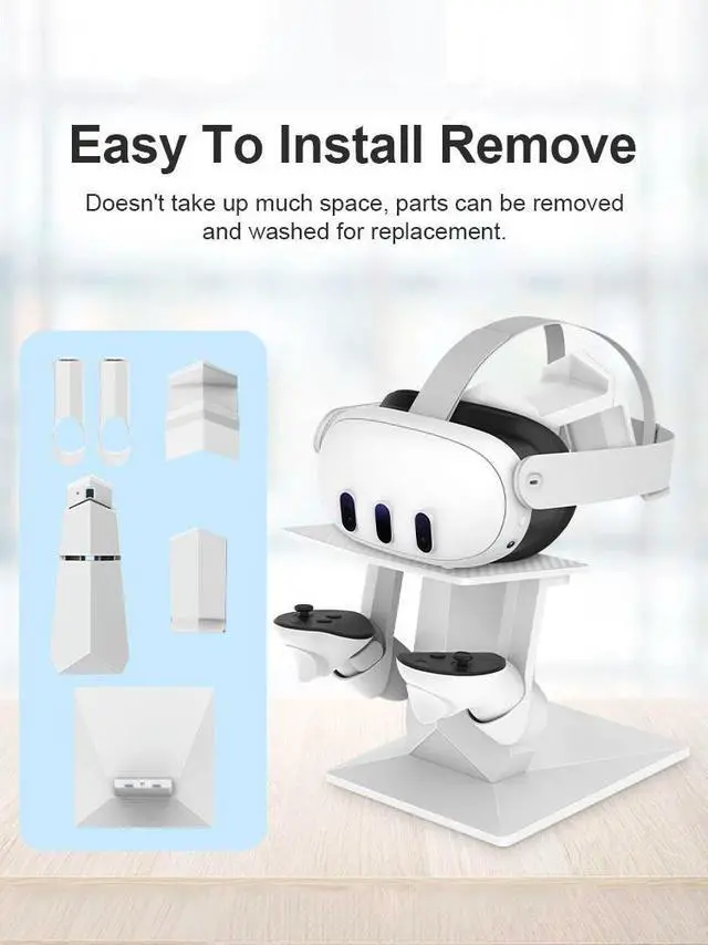 Alt view image 3 of 3 - VR Headset &Controller Stand Desktop Stable Virtual Reality Display Stand Non-slip Removable for Quest 3 VR Accessories