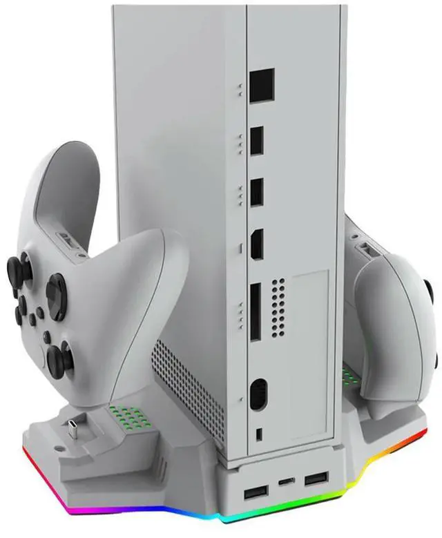 Main image of RGB Cooling Stand Dual Controller Charger Station Dock with USB 2.0 Port Cooling Fan & Charging Stand for Xbox Series X Console