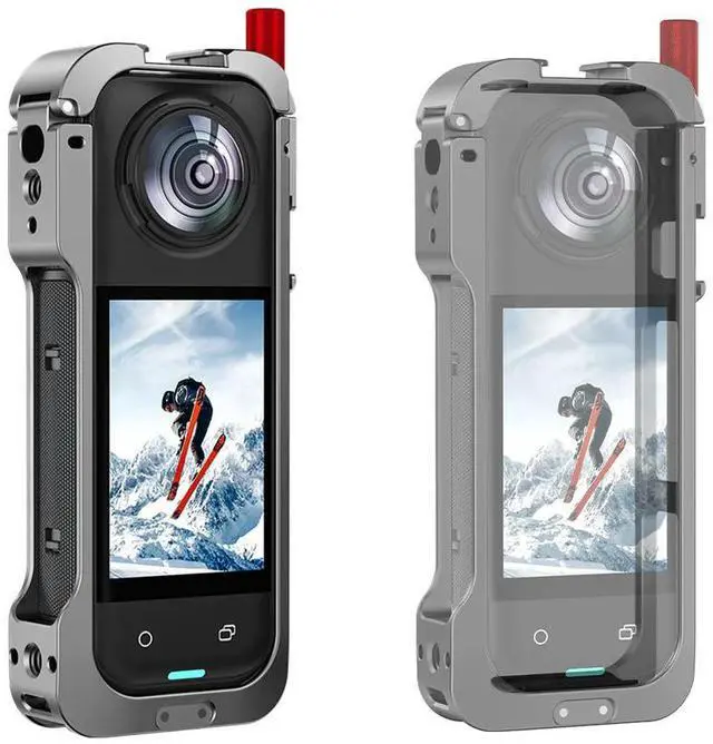 Alt view image 2 of 3 - Camera Cage with Lens Guard Quick Release Protective Case Cold Shoe Mount Action Camera Frame for X5 Camera Accessories