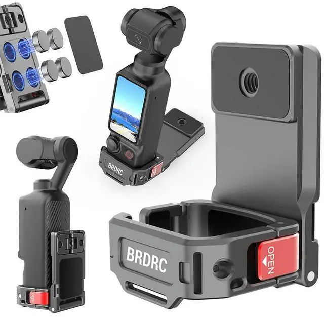 Alt view image 2 of 3 - For Osmo Pocket 3 Magnetic Mount Stand Angle Adjustable Magnet Suction Case Holder Expansion Adapter Camera Accessories