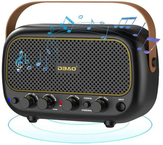 Alt view image 3 of 3 - Acoustic Guitar Speaker Bluetooth-Compatible Speaker with Clean and Overdrive Channel Audio AMP for Electric Guitar Mini Speaker