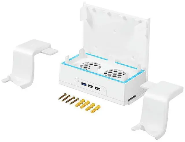 Alt view image 2 of 3 - Vertical Stand Cooling Fan Base Game Handle Rack Dock Mount Supporter Cooling Base 7 Lighting Modes for XBOX Series S